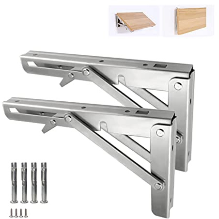 Hopfällbar konsol, 2-pack garage kraftig flytande väggmonterad hopfällbar hylla platsbesparande, 136 kg(450mm/18in)
