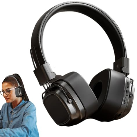 Wisylizv Écouteurs sans fil - Design esthétique rétro - Écouteurs supra-auraux de voyage | Écouteurs 5.3 de basses intenses avec commande vocale et microphone intégré pour appels - Sopo