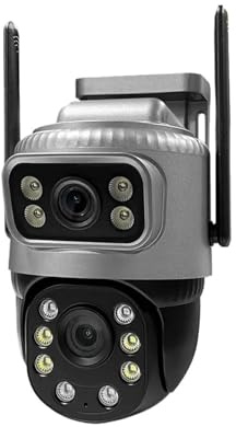 ZADCCS Telecamera IP, Telecamera IP 4G con scheda SIM, doppio obiettivo, impermeabile, monitor di sorveglianza for esterni, visione notturna, protezione sicurezza CCTV domestica(Camera NO Card)
