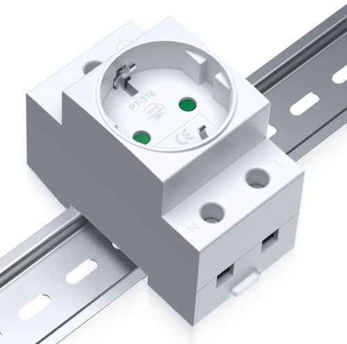 EYPINS Prise Schuko pour rail DIN avec protection enfant 1 pièce