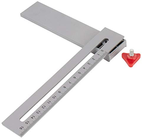 Squadra in alluminio 7 funzioni | Squadra falegname 17 cm per marcatura e angolo di forgiatura | Squadra metallo angoli fissi 45°,90°,135°