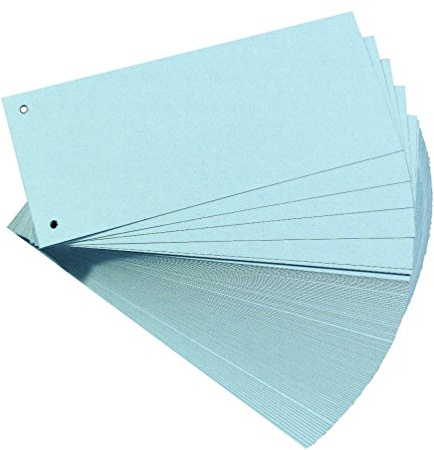 Original Falken 100er Pack Premium Karton-Trennstreifen. Made in Germany. 10,5 x 24 cm blau Trennlaschen Trennblätter Ordner Register Blauer Engel | Made in Germany Trennblätter Trennlaschen Ordner Register Kalender Blauer Engel