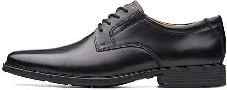 Clarks Tilden Plain Derby, Zapatos de Cordones Derby para Hombre Negro Black Leather, 40 EU