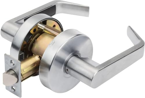 Dynasty Hardware AUG-30-26D Grade 2 Commercial Duty Passage Lever, ADA, Satin Chrome Finish