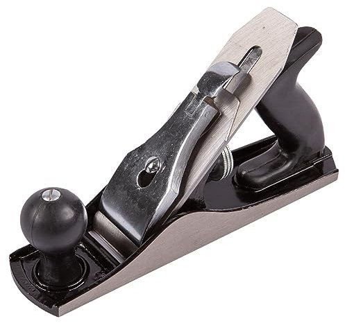 1x Black No. 4 Cast Iron Steel Smoothing Plane - Carpenters Woodworking Planer Door Block Bench Hand Wood Shaver Blade Tool - by Blackspur
