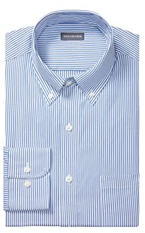 Van Heusen mens Regular Fit Pinpoint Stripe dress shirts, Blue, 16.5 Neck 34 -35 Sleeve Large US