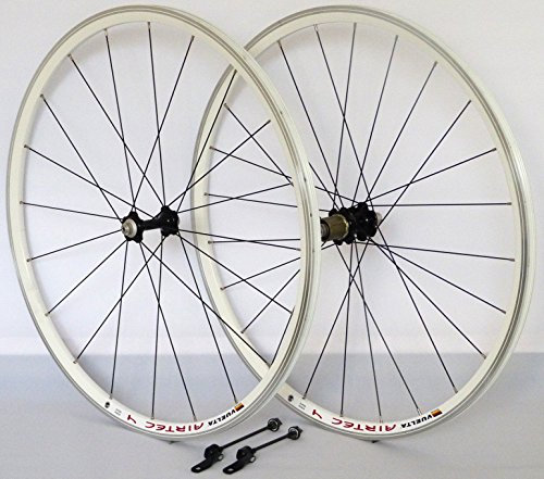 Vuelta Rennrad Laufradsatz 28Zoll inkl. JoyTech Nabe - Made in Germany - Vorder- & Hinterrad 28Zoll Felgenbremse/V-Brakes Weiß, 622x15 Airtec 4 Hohlkammerfelge - 2,08kg Rennrad Felgen Set 28Zoll.