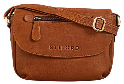 STILORD Tamara Kleine Handtasche Damen Leder Braun Umhängetasche Vintage für Frauen zum Ausgehen Abendtasche Partytasche Elegante Echtleder Tasche Farbe:Texas - braun