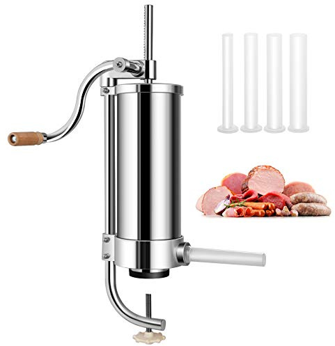 GOPLUS Poussoir à Saucisses Remplissage de Saucisses en Acier Inoxydable et avec 4 Tubes