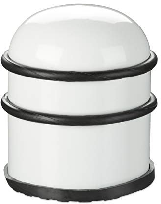 Relaxdays Fermaporta, Blocca Porta e Ferma Finestre, in Acciaio e Gomma, Accessorio per la Casa, Diametro: 7 cm, Bianco