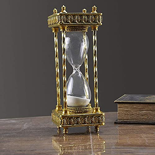 BDXZJ Clessidra Antica, Timer Clessidra 30 Minuti, Clessidra Timer in Vetro Antique Ottone Vetro Timer da Cucina Souvenir Decorativi Regali Creativi Unici A