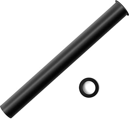 OPERMAXER Tubo sommergibile in ottone, 300 mm, per sifone, tubo di prolunga 32 mm, tubo di scarico dritto, sifone per bottiglia per scarico lavandino, nero opaco