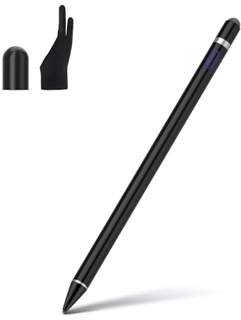SOCLLLife Stylus Stift für Touchscreens, Hohe Empfindlichkeit Kapazitiver Pencil Active, Kompatibel mit i-Pad/i-Phone/Tablets/Sam-Sung/Lenovo/Huawei Android/iOS (mit Kappe) Schwarz