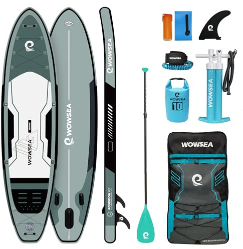 WOWSEA Poseidon P3 Aufblasbares Paddle Board, Langlebiges und Stabiles Touren Paddelboard, Reisen & Freizeit SUP Board mit iSUP Zubehör, Gute Wahl für Aquatische Lehre und Erholung
