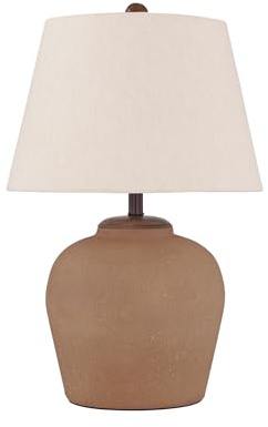 Signature Design by Ashley Scantor Industrial Textured Metal Table Lamp with 3-Way Switch, Light Brown