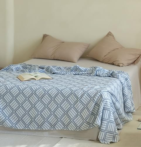 Hayisugal Baumwolle Decke Kuscheldecke, Weiche und Atmungsaktive Tagesdecke,Wohndecke Sofadecke Leichte Bequeme Baumwoll Musselin Decke für Ganze Saison, A Grau, 150x200cm