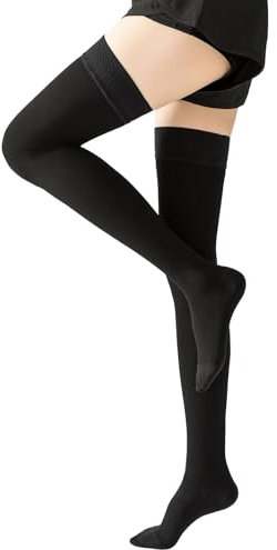 Medizinische Kompressionsstrümpfe, 20-30 mmHg Stützstrümpfe für Damen und Herren, Komfortabel Geschlossene Zehe Stützstrümpfe mit Silikonband für Verhindern Krampfader, Ödeme, XL