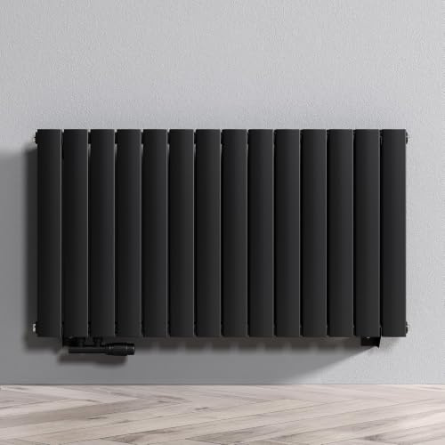 Mai & Mai Radiateur Vertical à Eau Chaude 60x108cm Gris Noir Double Couche | Fabriqué en Acier, Double Couche, Compatible avec Chauffage Central, Pour Salle de Bain
