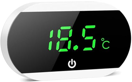 Brifit Aquarium Thermometer Digital, Mini Aquarium Thermometer mit LED Display, Touch Wake-up, ℃/℉ Schalter, Präzise Wasser Thermomete, Kabellos Aquarienthermometer für Süßwasser Marine - Weiß