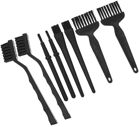 8 Stück-Pack Antistatische Tastaturbürste aus Pa Nylon und Abs | Schwarz, Tragbar und Leicht, für Mikrowellen und Routine Elektronikpflege