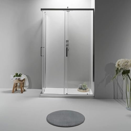 Box Doccia Angolare 70x90 cm - Cabina Doccia con Porta Scorrevole Vetro Temperato 6mm,Trasparente e Anticalcare con Profilo in Alluminio Cromato e Chiusura Magnetica - Facile da Installare e Pulire