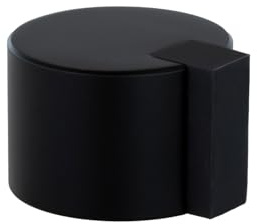 EVI Herrajes | Türstopper Boden Kleben | Ø28 x 20 mm | Edelstahl Schwarz Lackiert, Schwarzer Gummi| Sehr gute Haftung | I-19328NG