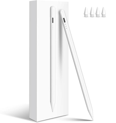 Stylo iPad pour Apple iPad 2018-2025 Stylo Touch pour Tablette iPad Pencil Rejet de Paume, Stylus Pen pour iPad 10/9/8/7, Pro 11/12.9, Air/Mini 6-11 Génération