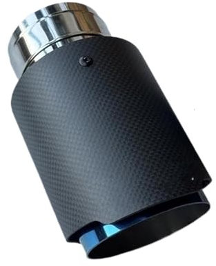 Endrohrblenden 1-teiliges Einzelauspuffrohr Für Autos Blaues Rohr Matte Kohlefaser Auspuffanlage Düse Endrohr Schalldämpferspitzen Für Alle Autos Auto Auspuffblende(ID 63MM-OD 114MM)