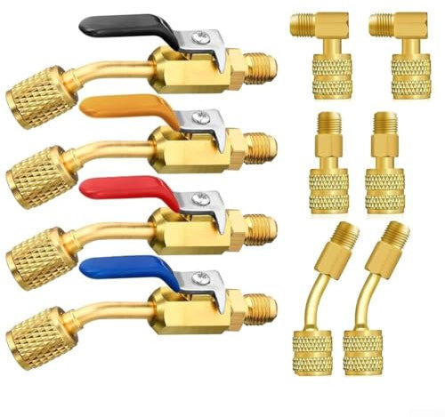 ZiStarlilife Lot de 10 outils de climatisation CVC, pour système split R410A R12 R22 anti-fuite avec adaptateurs pour récupération de charge