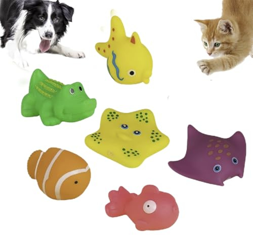 Generisch Katze Pool Wasserspielzeug, 6 Stück Schwimmendes Fischspielzeug Für Katzen, Interaktives Kätzchen Hunde Wasserspielzeug, Tragbares Haustier Badespielzeug, Für Badezimmer, Garten, Pool