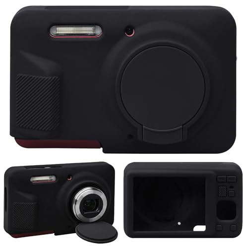 Supmay Silicone Camera Case for Kodak PIXPRO FZ55 16MP CMOS Sensor Digital Camera, Soft Silicone Protective Case Removable Lens Cover, Video Vlogging Camera Cover, Black