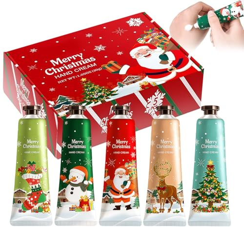 Set de Crema de Manos,5 piezas Regalo de Crema Manos Navidad,Crema Protectora de Manos Reparadora Hidratante Nutritiva Regalos para Navidad, Acción de Gracias (boxed)