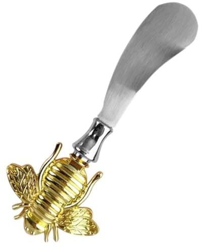TOYANDONA Couteau à Beurre Acier Inoxydable Spatule Fromage Multifonction avec Poignée Abeille Ergonomique pour Tartiner Beurre Fromage Pâtisserie Cuisine