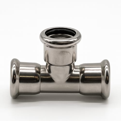 Westco 35 mm Edelstahl Pressfitting gleiches T-Stück – Wassersystem-Rohrverschraubung für Abzweigverbindungen