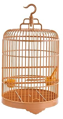 Jaula para Pájaros Grande con Poste de Pie, Jaula Redonda para Canarios, Periquitos, Agapornis, Diámetro 25 cm