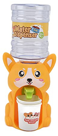 Mini dispensador de Agua, Fuente para Beber Realista en Miniatura con Forma de Animal de simulación con 2 Tazas, Accesorios para casa de muñecas, Regalo para niños y niñas (Cachorro Lindo Grande)