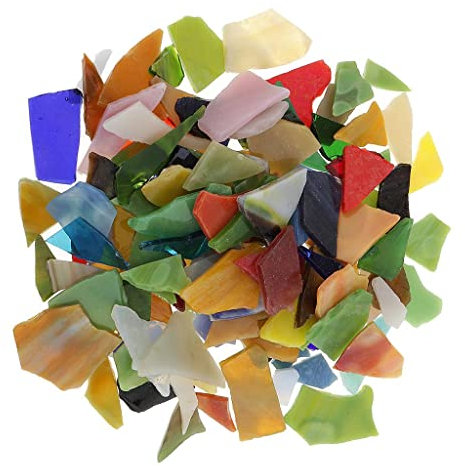 Sharplace Glasmosaik Premium hochwertig Glasmosaiksteine bunt unregelmäßige Glas Mosaiksteine auf, Teller, Bilderrahmen, 200 Stücke, 10-30mm