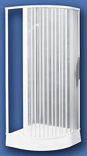 Box cabine douche réductible Negrari Hobby 80x80 90x90 80 P90 L90 H184 cm Angle symétrique demi-rond profils PVC réversible porte coulissante Soufflet Large ameublement bain économique Panneaux