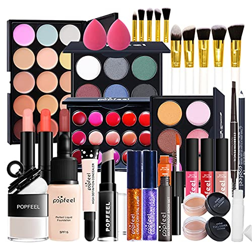 CHSEEO 7Pcs Pro Makeup Gift Set Essential Starter Makeup Kit Includes Eyeshadow, Pressed Powder, Concealer, Highlighter Stick, Eyebrow Pencil and Brush, Blush Stick, and Gift Box #6