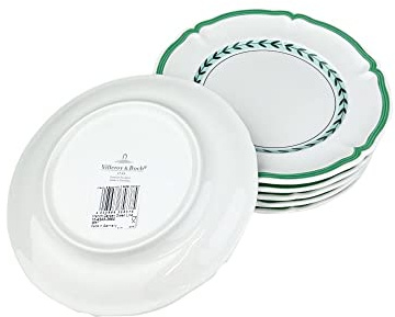 Villeroy & Boch French Garden 1042432660 Green Line Lot de 6 assiettes à pain en acier inoxydable avec pailles