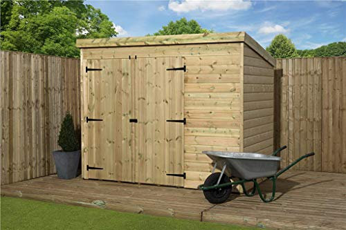 Empire 4000 Pent Garden Shed 7X3 SHIPLAP PRESSURE TREATED T&G DOUBLE DOOR LEFT