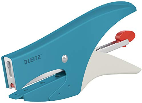 Leitz Heftzange, 15 Blatt, Hinterlademechanik, Inkl. P1 Heftklammern Nr. 8, Sanftes Blau, Cosy-Serie, 56440061
