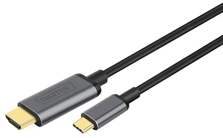 DIGITUS USB 3.2 Gen1 Videokabel – 1.8 m – USB-C zu HDMI – UHD 4k 30 Hz – HDMI 1.4, HDCP 2.0 – ARC, CEC, EDID – 5 Gbit/s – Plug and Play – Schwarz