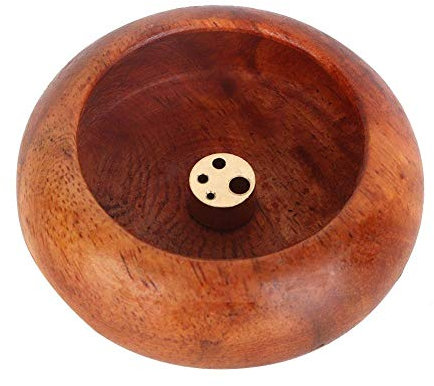 Fydun Bastone bruciatore di incenso Ciotola Buddista Porta incenso bruciatore Cattura Cenere in Legno Rotondo Bastone di incenso per la Decorazione Domestica Ornamento aromaterapia