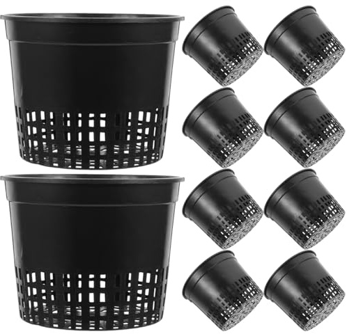 YARNOW 10 Pièces Panier Hydroponique 5.12 Pouces Pot De Semis en Plastique avec Drainage pour Culture Hydroponique Et Jardinage Maison Balcon