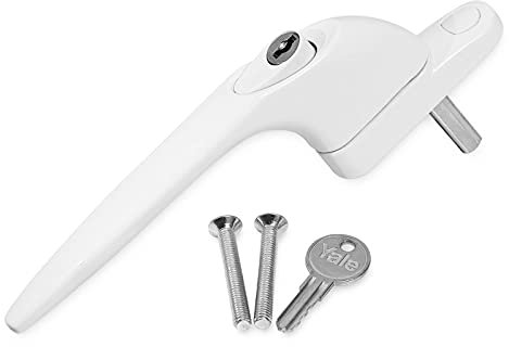 Yale uPVC Universal Window Handle Inline Locking Espag Double Glazing White 20mm