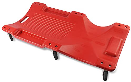 JIAYING Mechanic Creeper Automotive Und Haushaltsauto Creeper, Bewegendes Rolling Crawling Pad Auto Reparatur- Und Wartungsteppich, Mit Universal-Rad Und Werkzeugschlitz(Color:rot)