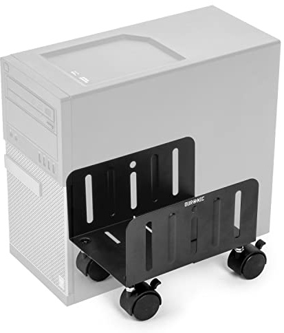 Duronic DMHD2 carrello per computer Supporto per CPU con 4 rotelle | Regolabile, Compatibilità universale, Sostegno per torre sotto la scrivania, Rotelle bloccabili