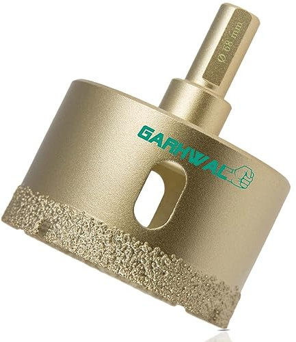 GARHWAL Vacuum Brazed Diamond Hole Saw Core Drill Bit - Ideal Hole Cutter for Tile, Ceramic, Porcelain, Brick, Stone, Glass, and Granite (Diamond Hole Saw Diameter 68mm)