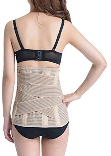 Rückenbandage, 33 cm, breiterer Taillenstützgürtel für Männer und Frauen, Stützgürtel für den unteren Rücken, Wirbelsäule, Lendenwirbelstütze, Korsett, orthopädische Rückenstütze, Stütze (Farbe: Beige